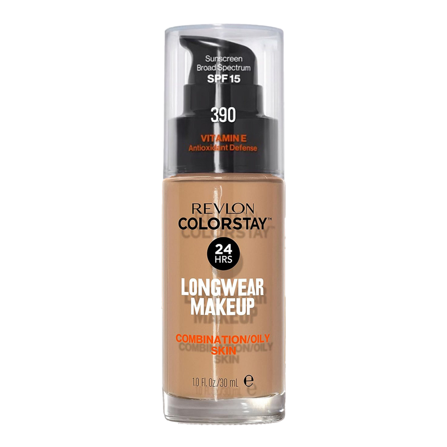 Revlon ColorStay Longwear Makeup Combination/Oily SPF15 30ml in shade 390 RICH MAPLE - matte, breathable foundation for up to 24H wear
