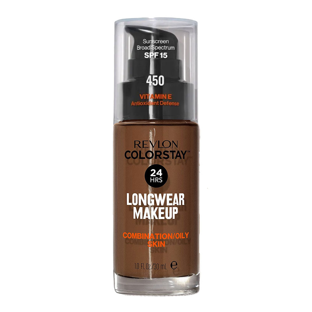 Revlon ColorStay Longwear Makeup Combination/Oily SPF15 30ml in shade 450 MOCHA - matte, breathable foundation for up to 24H wear

