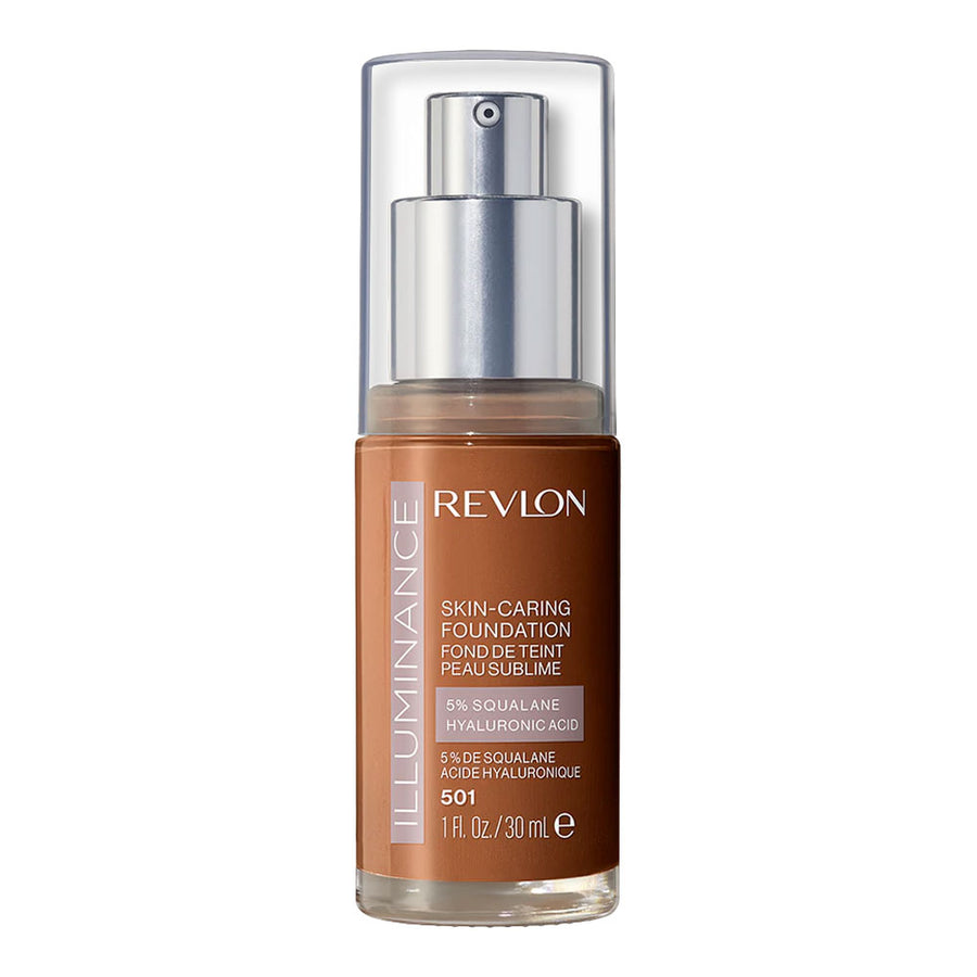 Revlon Illuminance Foundation in shade 501 TOASTED CARAMEL - hydrating, skin-caring coverage