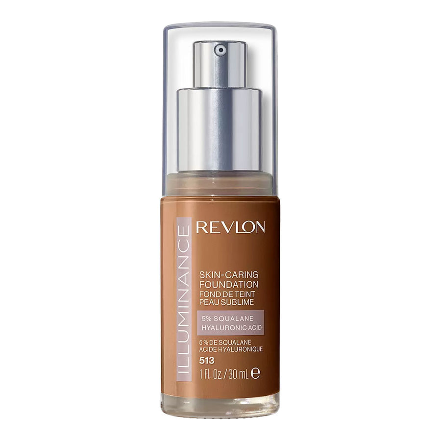 Revlon Illuminance Foundation in shade 513 BROWN SUEDE - hydrating, skin-caring coverage