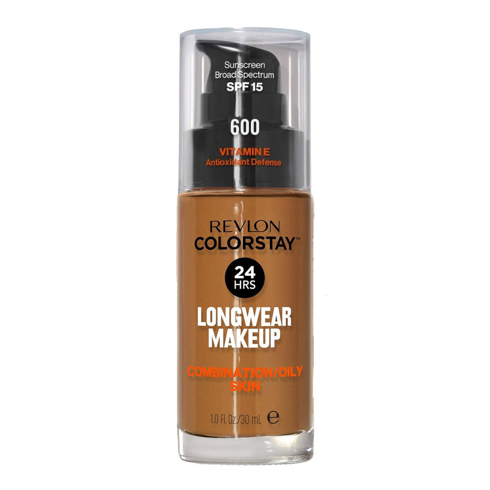 Revlon ColorStay Longwear Makeup Combination/Oily SPF15 30ml in shade 600 CINNAMON - matte, breathable foundation for up to 24H wear
