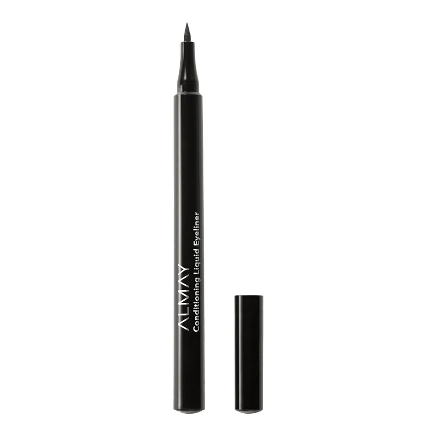 Almay Conditioning Liquid Eyeliner 010 Black with felt tip, matte finish, waterproof formula, and lash-conditioning complex