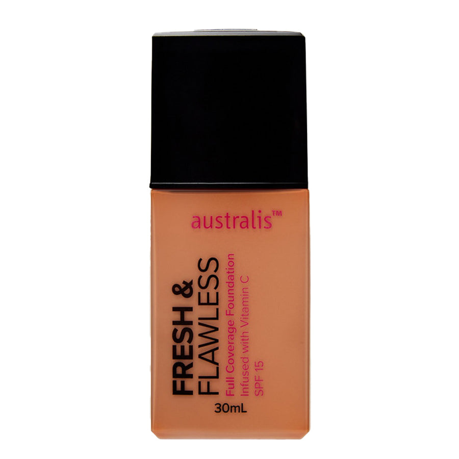 Australis Fresh & Flawless Foundation TOFFEE – full coverage, SPF 15, Vitamins C & E

