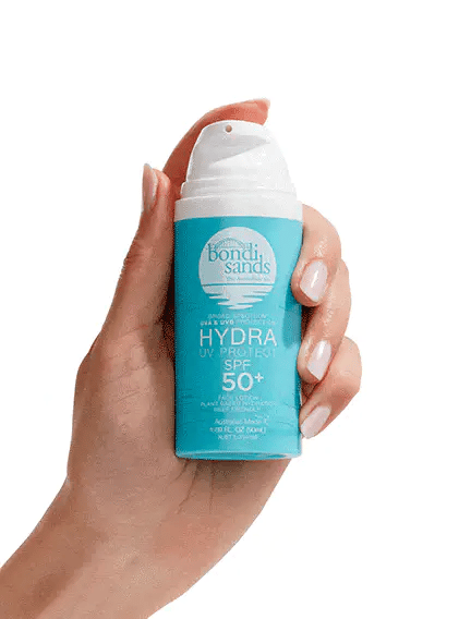 Bondi Sands Hydra UV SPF 50+ Face Lotion offering lightweight, non-greasy, invisible sun protection and hydration for everyday wear