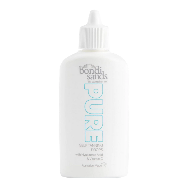 Bondi Sands Pure Self Tanning Drops with hyaluronic acid, vitamin C and E. Fragrance-free, customisable & for sensitive skin.