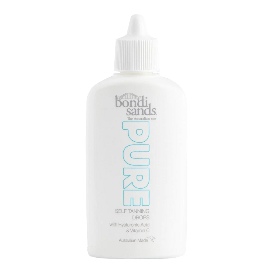 Bondi Sands Pure Self Tanning Drops with hyaluronic acid, vitamin C and E. Fragrance-free, customisable & for sensitive skin.