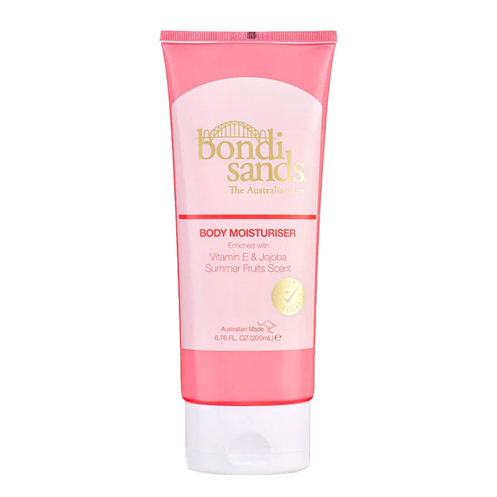 Bondi Sands Summer Fruits Body Moisturiser with vitamin E, fruity scent and light texture for soft skin and daily hydration