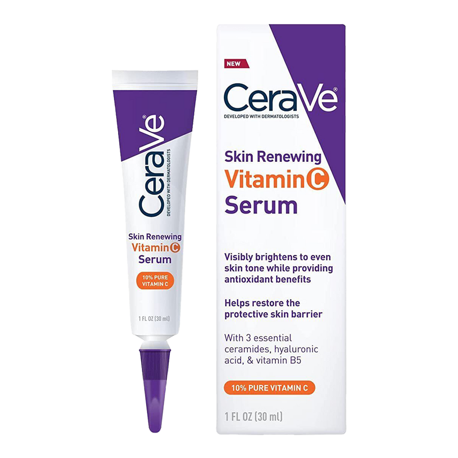 CeraVe Vitamin C Serum – 10% vitamin C, ceramides & HA for bright, even skin tone and antioxidant protection