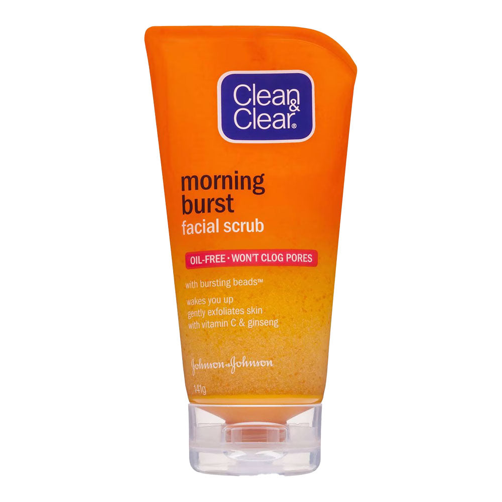 Clean & Clear Morning Burst Facial Scrub – oil-free exfoliating scrub with Vitamin C, ginseng and citrus scent