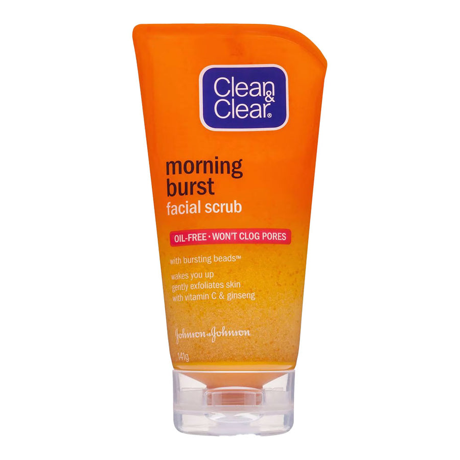 Clean & Clear Morning Burst Facial Scrub – oil-free exfoliating scrub with Vitamin C, ginseng and citrus scent