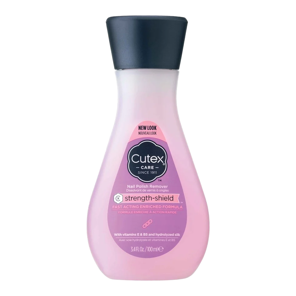 Cutex Nail Polish Remover STRENGTH SHIELD – nail-strengthening formula with silk, vitamin E, and B5 for healthy-looking, polished nails