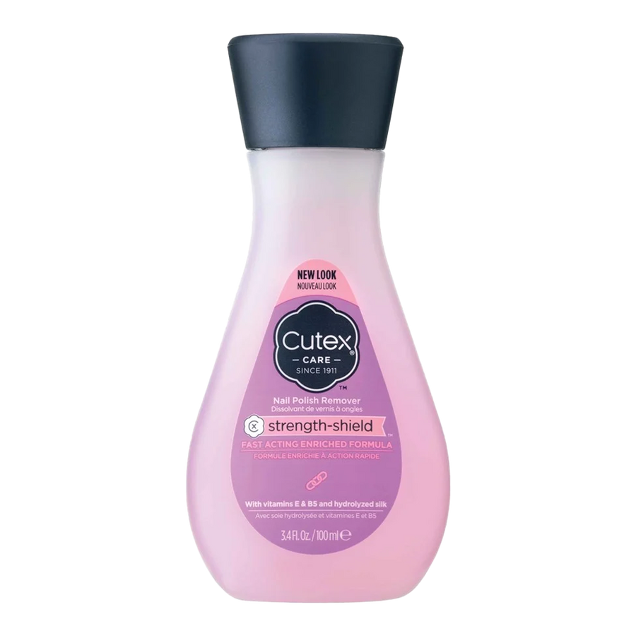 Cutex Nail Polish Remover STRENGTH SHIELD – nail-strengthening formula with silk, vitamin E, and B5 for healthy-looking, polished nails