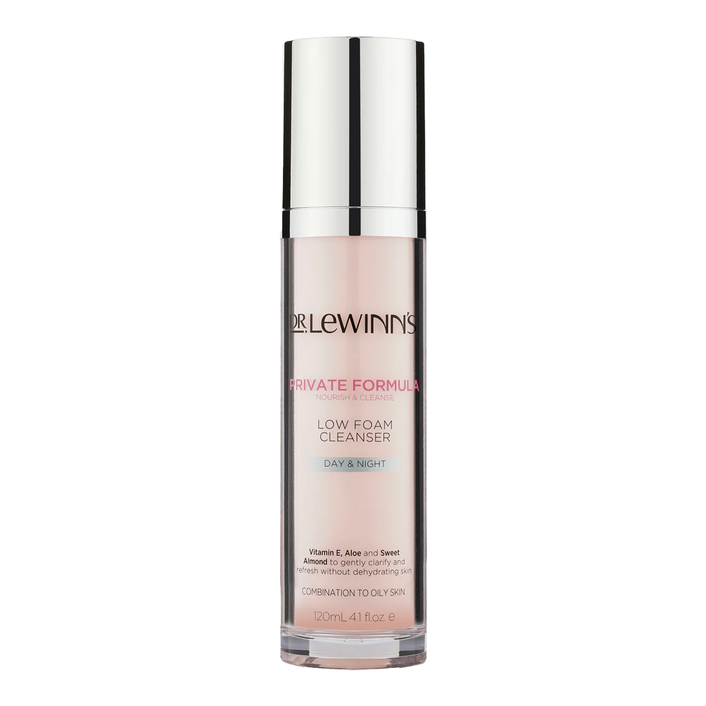 Dr. Lewinn’s Low Foam Cleanser with Vitamin E, Aloe & botanicals for day & night use on oily to combination skin