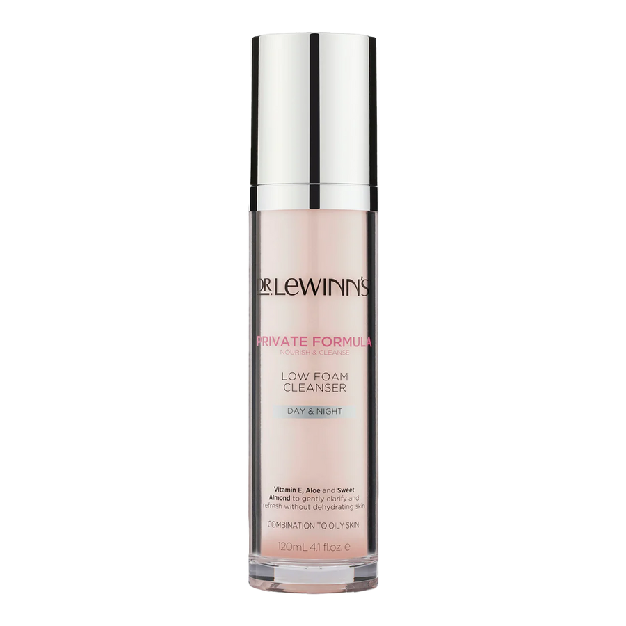 Dr. Lewinn’s Low Foam Cleanser with Vitamin E, Aloe & botanicals for day & night use on oily to combination skin