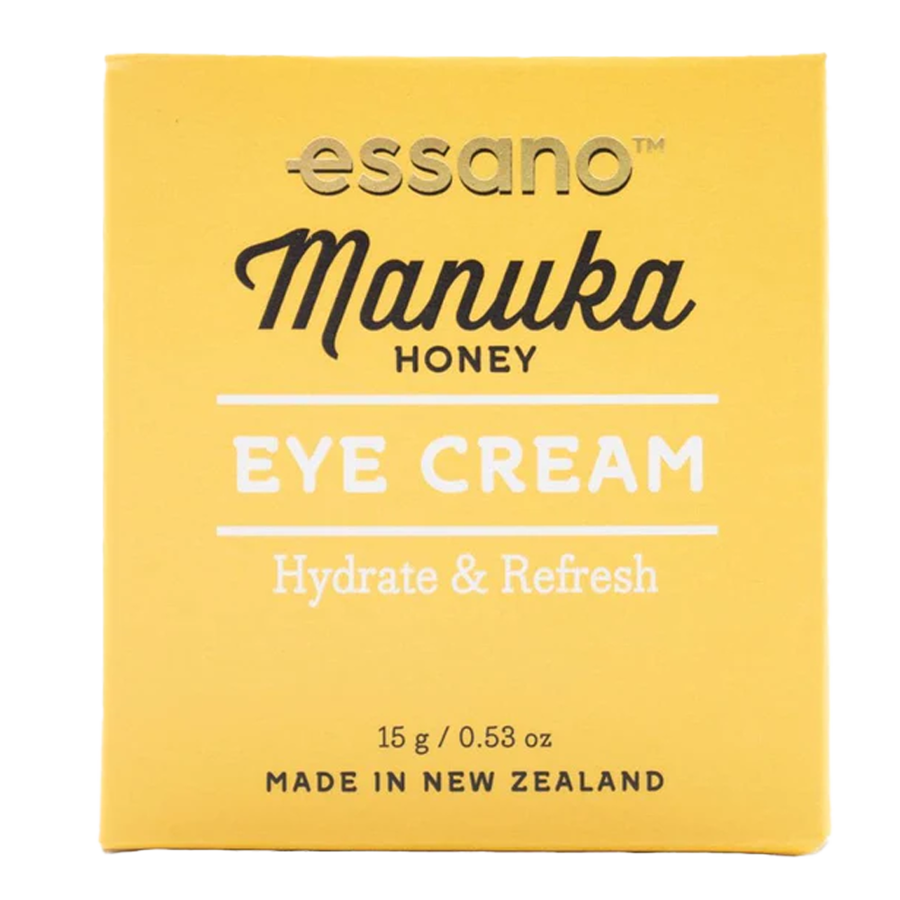 Essano Manuka Honey Eye Cream jar, infused with Manuka honey and aloe vera to hydrate and rejuvenate the delicate skin around the eyes