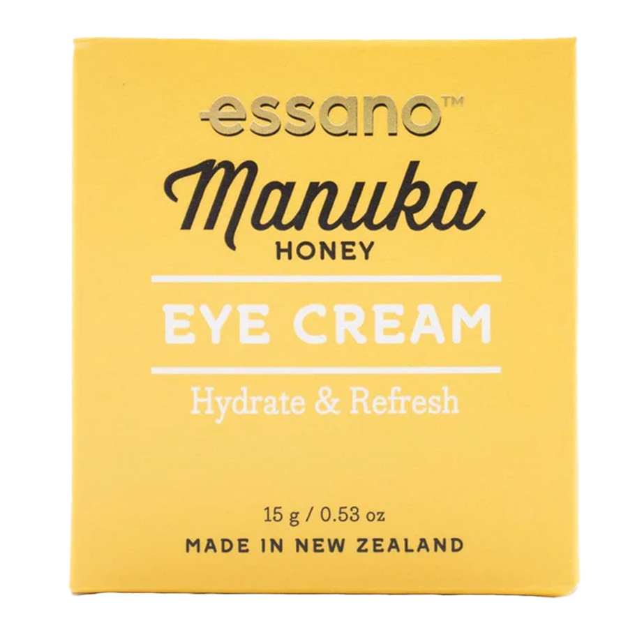 Essano Manuka Honey Eye Cream jar, infused with Manuka honey and aloe vera to hydrate and rejuvenate the delicate skin around the eyes