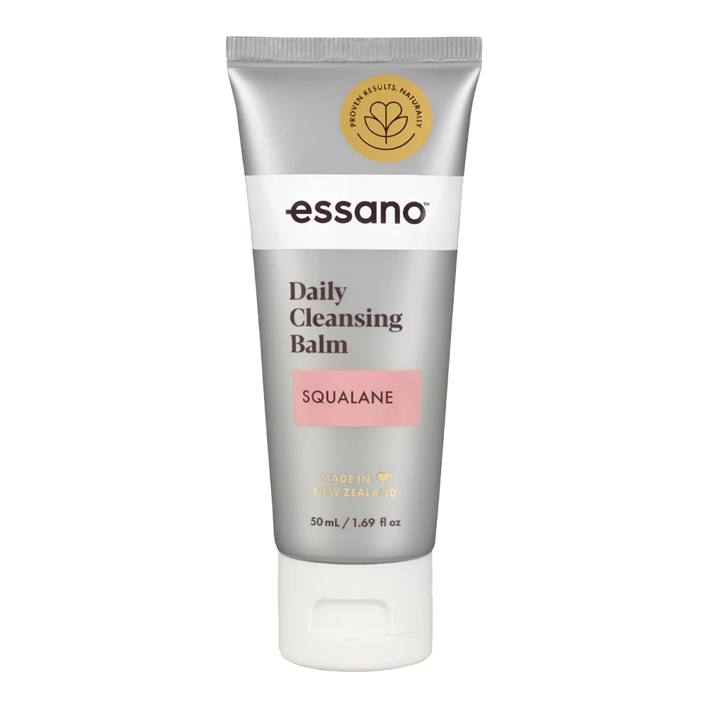 Essano Squalane Daily Cleansing Balm being applied to cleanse and hydrate the skin, leaving it smooth and moisturised