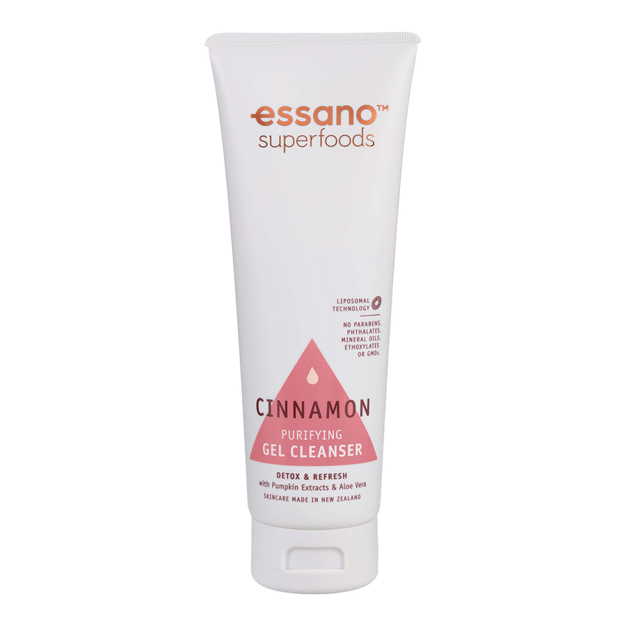 Essano Superfoods Cinnamon Purifying Gel Cleanser – Removes impurities and refreshes the skin with natural ingredients like cinnamon and aloe vera.