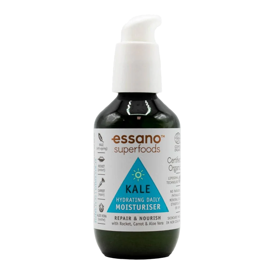 Essano Superfoods Kale Hydrating Daily Moisturiser – Hydrates with organic kale and coconut oil for smooth, nourished skin.