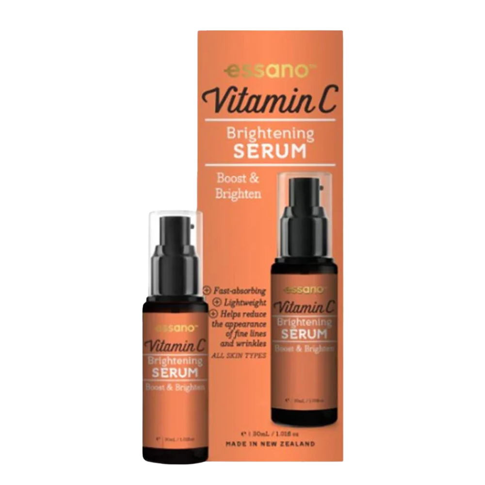 Essano Vitamin C Brightening Serum 30ml for hydration & brightening, fast-absorbing, lightweight, suitable for all skin types