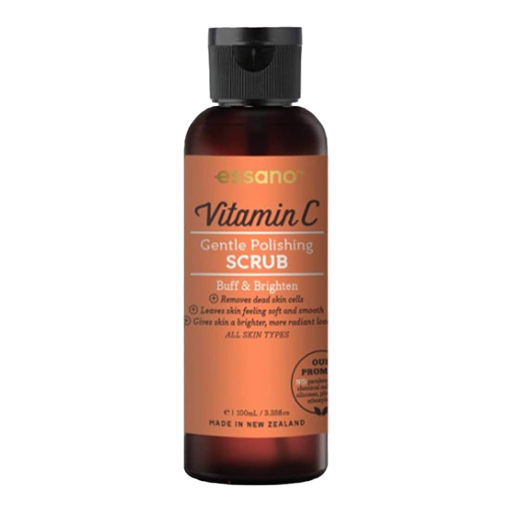 Essano Vitamin C Gentle Polishing Scrub – Removes dead skin cells with organic exfoliants for smoother, brighter skin.