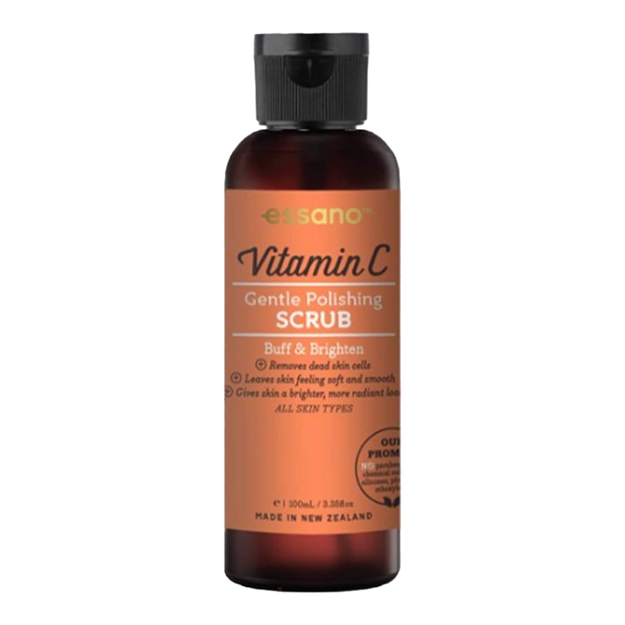Essano Vitamin C Gentle Polishing Scrub – Removes dead skin cells with organic exfoliants for smoother, brighter skin.