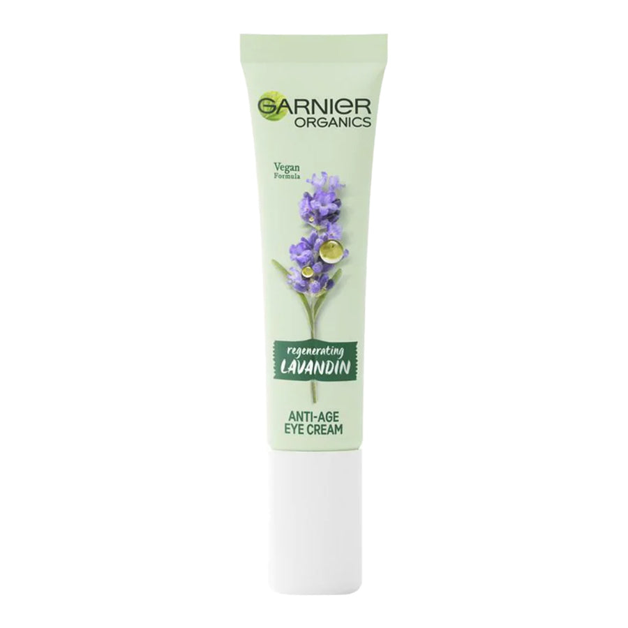 Garnier Lavandin Anti-Age Eye Cream with organic lavender, argan oil and vitamin E to soften fine lines and hydrate delicate under-eye skin