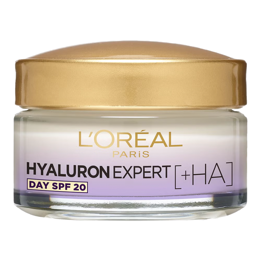 L'Oréal Hyaluron Expert Day Cream SPF 20 with hyaluronic acid and UV protection for smooth, plump skin