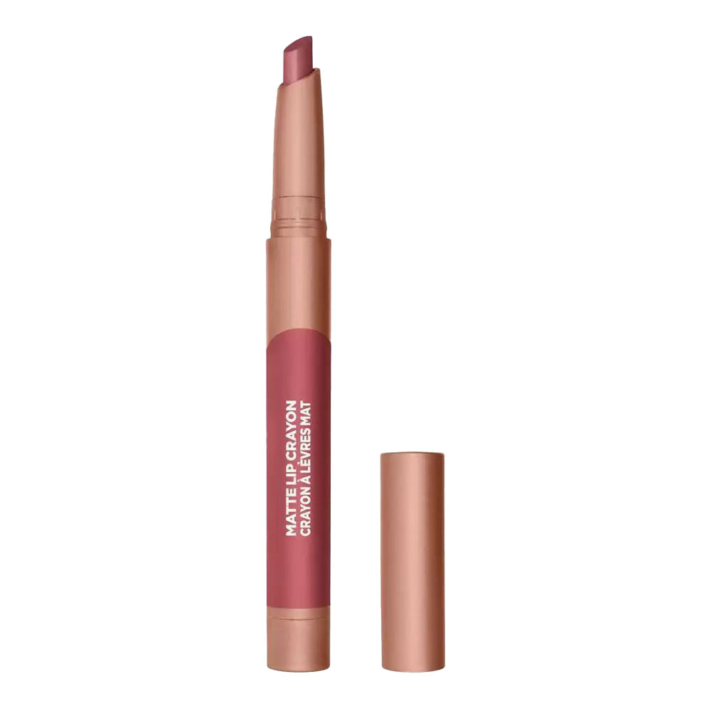 L'Oreal Matte Lip Crayon 501 STRAWBERRY GLAZE – creamy matte finish with Jojoba Oil, smudge-proof colour that lasts all day