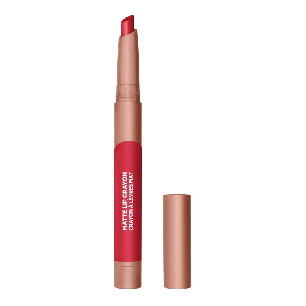 L'Oreal Matte Lip Crayon 505 LITTLE CHILI – longwear matte lip crayon with bold colour payoff and Jojoba Oil for nourishing wear