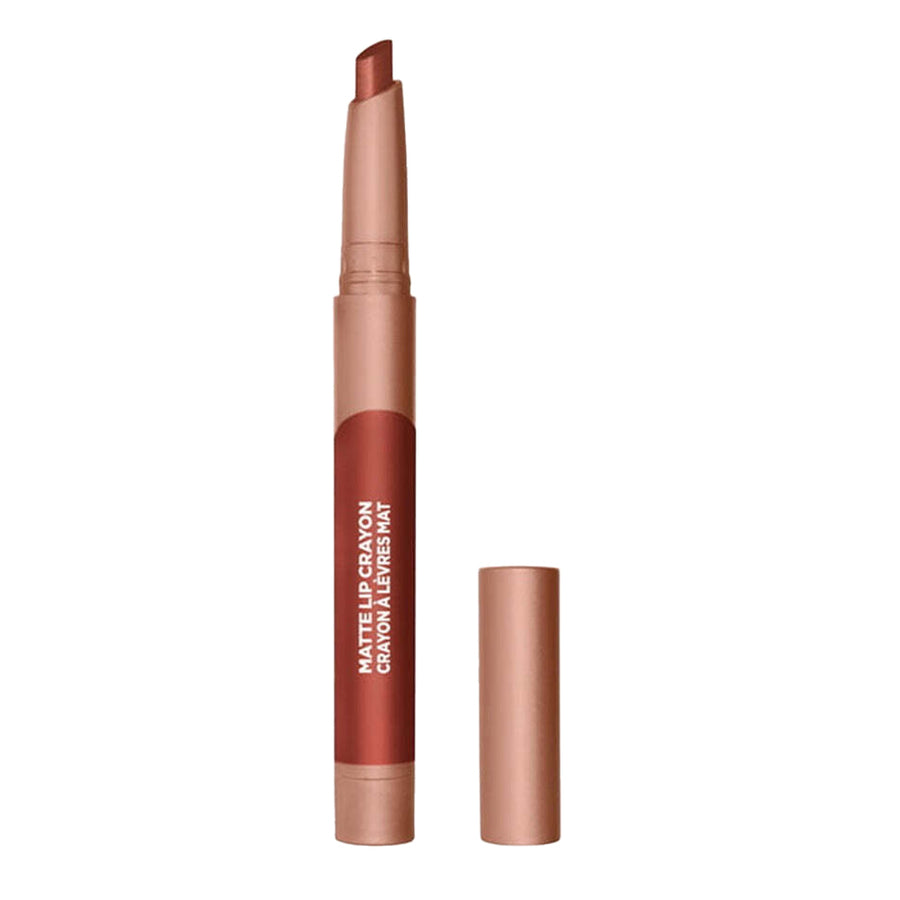 L'Oreal Matte Lip Crayon 509 FLIRTY TOFFEE – smudge-proof matte crayon with Jojoba Oil, soft caramel colour with lasting wear