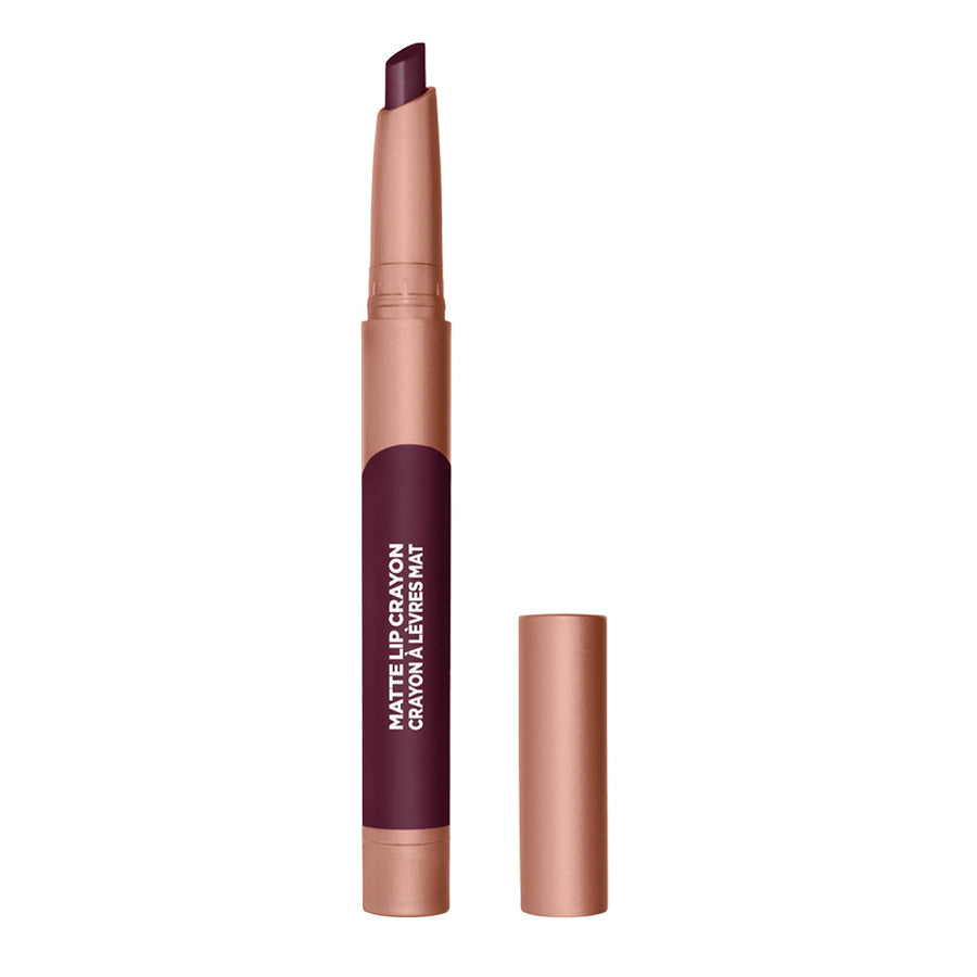 L'Oreal Matte Lip Crayon 516 CHOCOLATE DELIGHT – rich matte chocolate tone with Jojoba Oil for smooth, non-drying lip colour