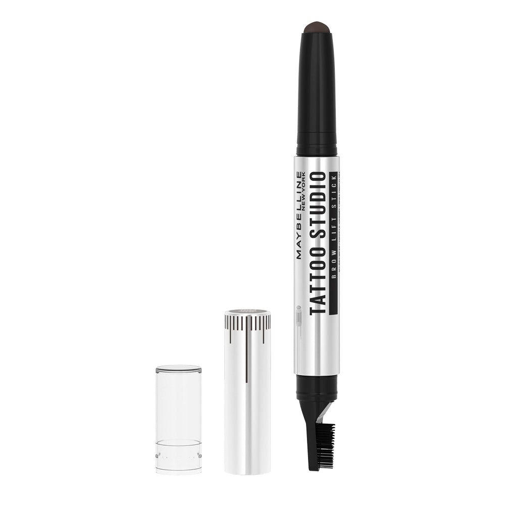 Maybelline Tattoo Studio Brow Lift Stick in DEEP BROWN – waterproof tinted wax with Lifter Brush for shaping and all-day hold