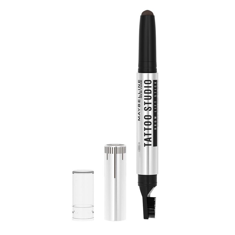 Maybelline Tattoo Studio Brow Lift Stick in DEEP BROWN – waterproof tinted wax with Lifter Brush for shaping and all-day hold