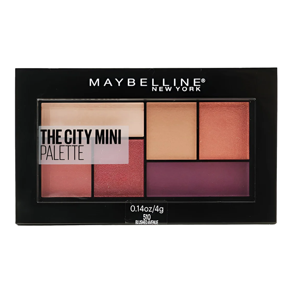 Maybelline City Mini Palette 510 BLUSHED AVENUE with six blendable matte and shimmer eyeshadows