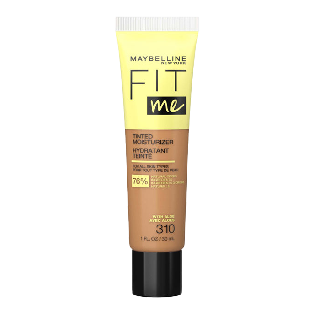 Maybelline Fit Me Tinted Moisturiser 310 with dewy finish, natural ingredients, pore-blurring and hydrating lightweight coverage