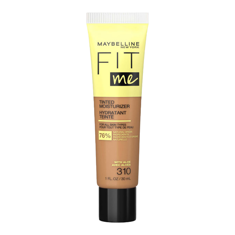 Maybelline Fit Me Tinted Moisturiser 310 with dewy finish, natural ingredients, pore-blurring and hydrating lightweight coverage