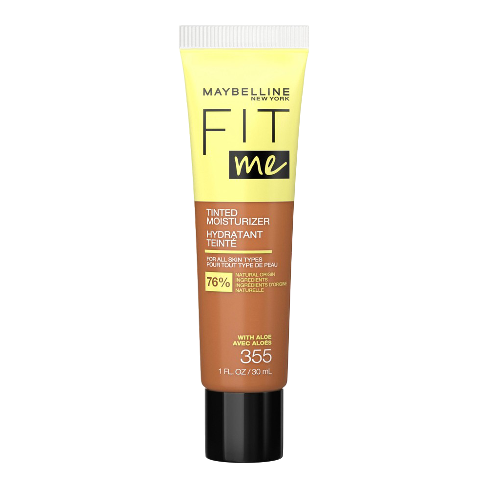 Maybelline Fit Me Tinted Moisturiser 355 with dewy finish, natural ingredients, pore-blurring and hydrating lightweight coverage