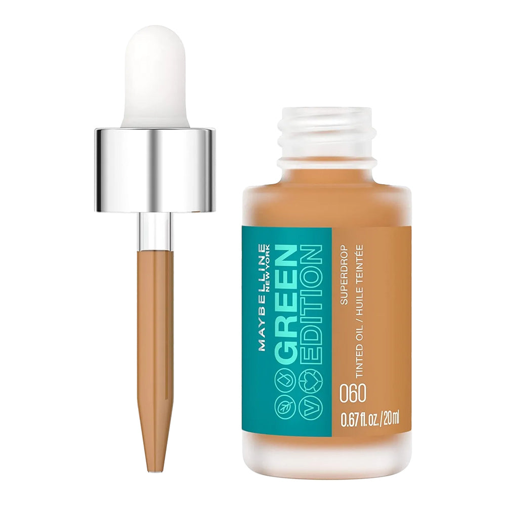 Maybelline Superdrop Tinted Oil 060 offers vegan formula and effortless natural tint for hydrated, smooth skin