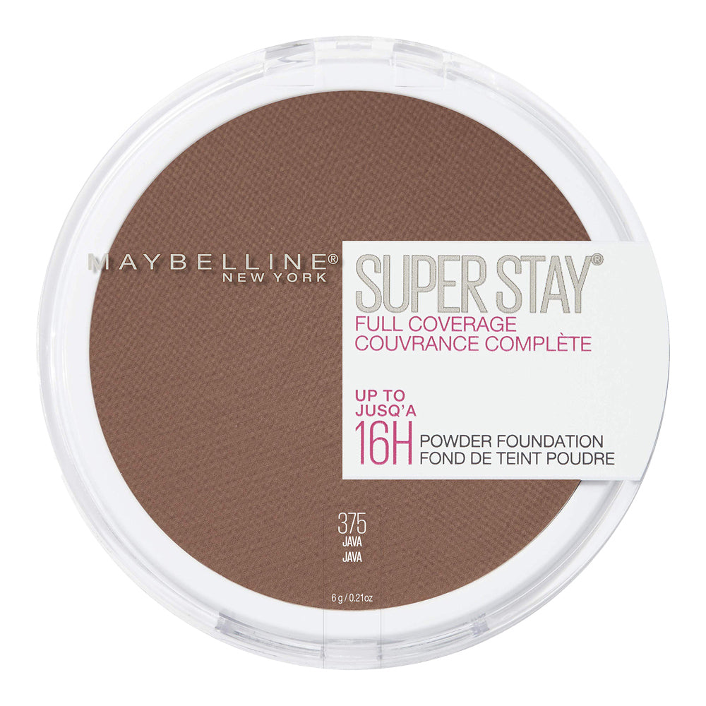 Maybelline Super Stay Full Coverage 16H Powder in 375 JAVA – waterproof full coverage powder for 16H matte wear
