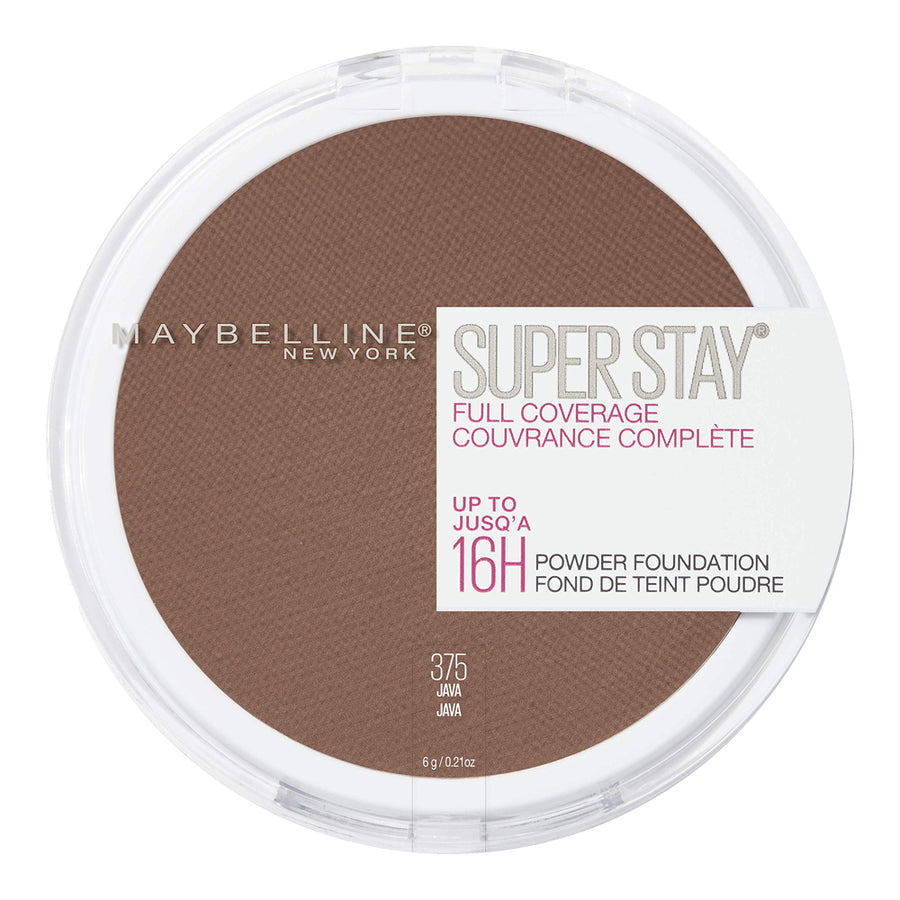 Maybelline Super Stay Full Coverage 16H Powder in 375 JAVA – waterproof full coverage powder for 16H matte wear