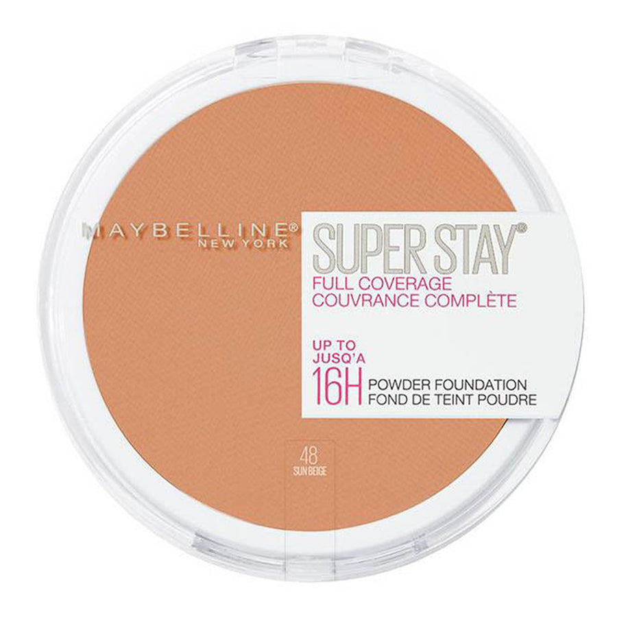 Maybelline Super Stay 16H Powder in 48 SUN BEIGE – waterproof full coverage powder for 16H matte wear