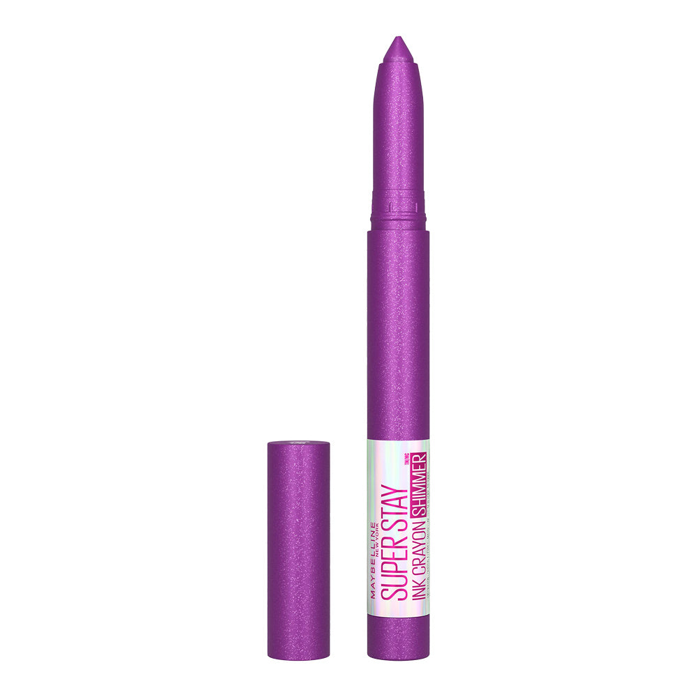 Maybelline Ink Crayon Shimmer in THROW A PARTY – shimmer matte crayon with 8H wear and sharpener for bold birthday lips