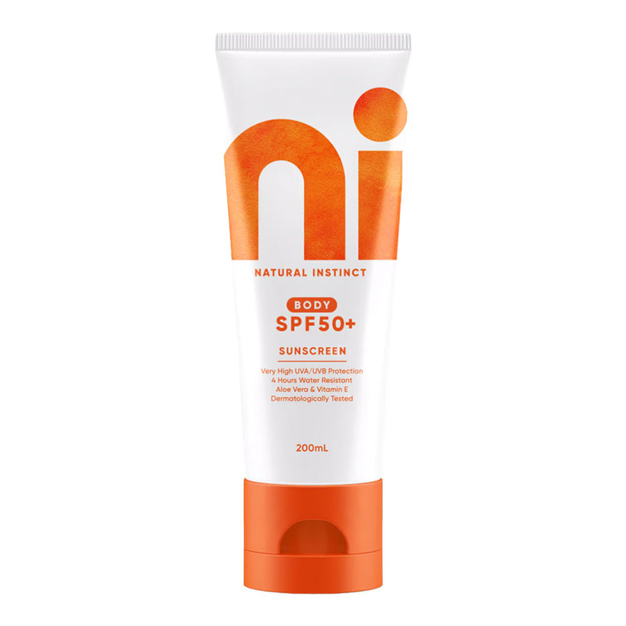 Natural Instinct SPF50+ sunscreen with Aloe Vera, Vitamin E and coconut scent – hydrating, water resistant, Australian-made