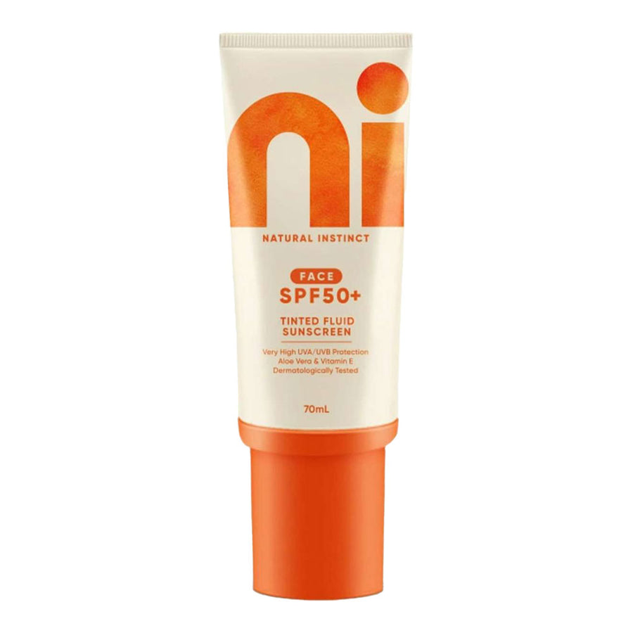 Natural Instinct SPF50+ tinted face fluid with Aloe Vera and Vitamin E – hydrating, lightweight, Australian-made