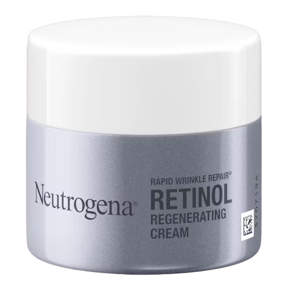 Neutrogena Retinol Regenerating Cream jar reduces deep wrinkles, fine lines and dark spots for smoother, younger-looking skin
