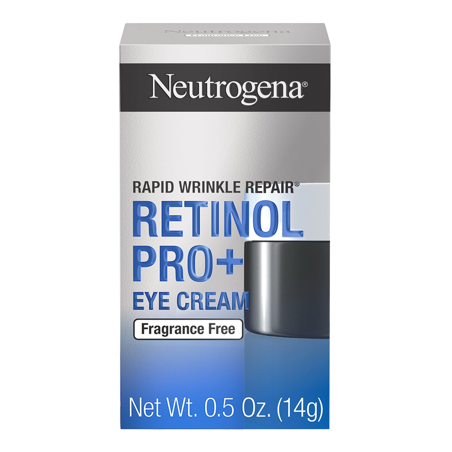 Neutrogena Retinol Pro+ Eye Cream with box targets wrinkles, dark circles and fine lines with 0.05% retinol and micropeptide