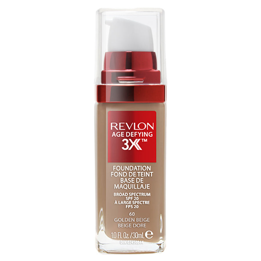 Revlon Age Defying 3X Foundation 30ml in 60 GOLDEN BEIGE - Hydrating, anti-ageing makeup
