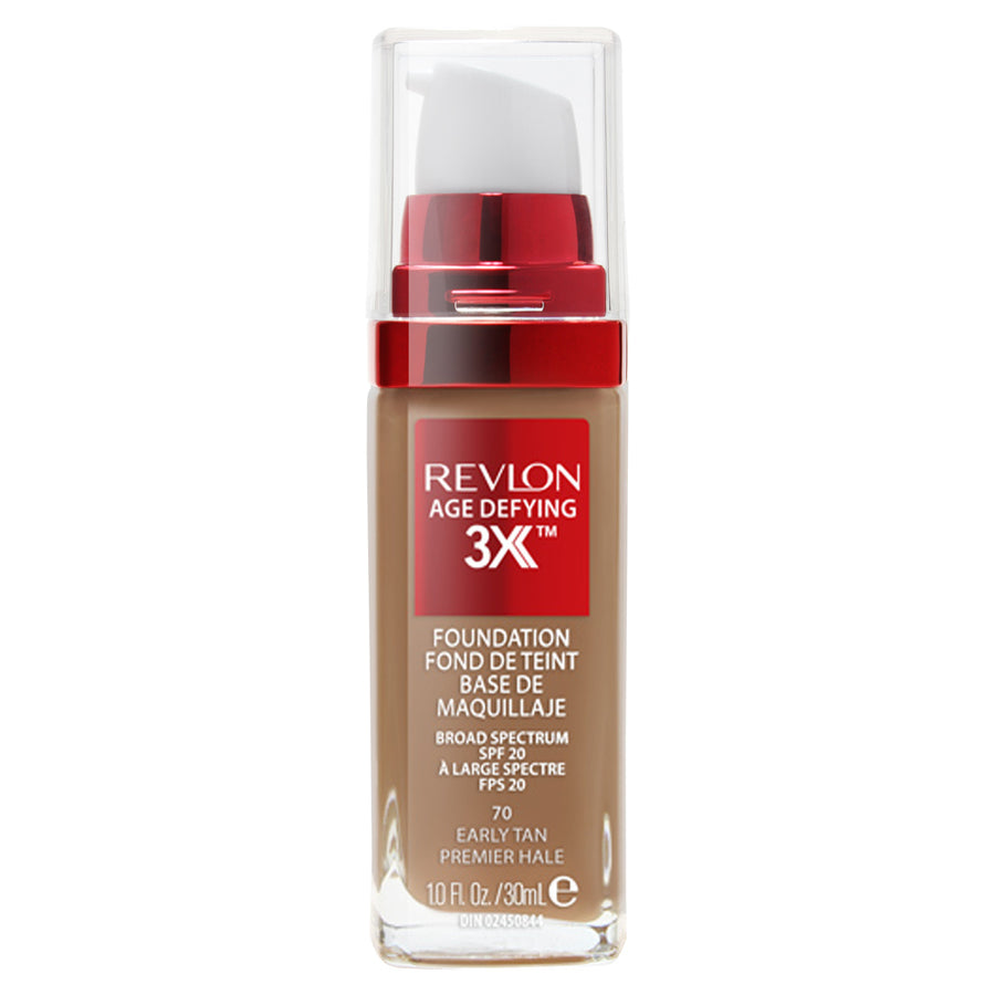 Revlon Age Defying 3X Foundation 30ml in 70 EARLY TAN - Hydrating, anti-ageing makeup
