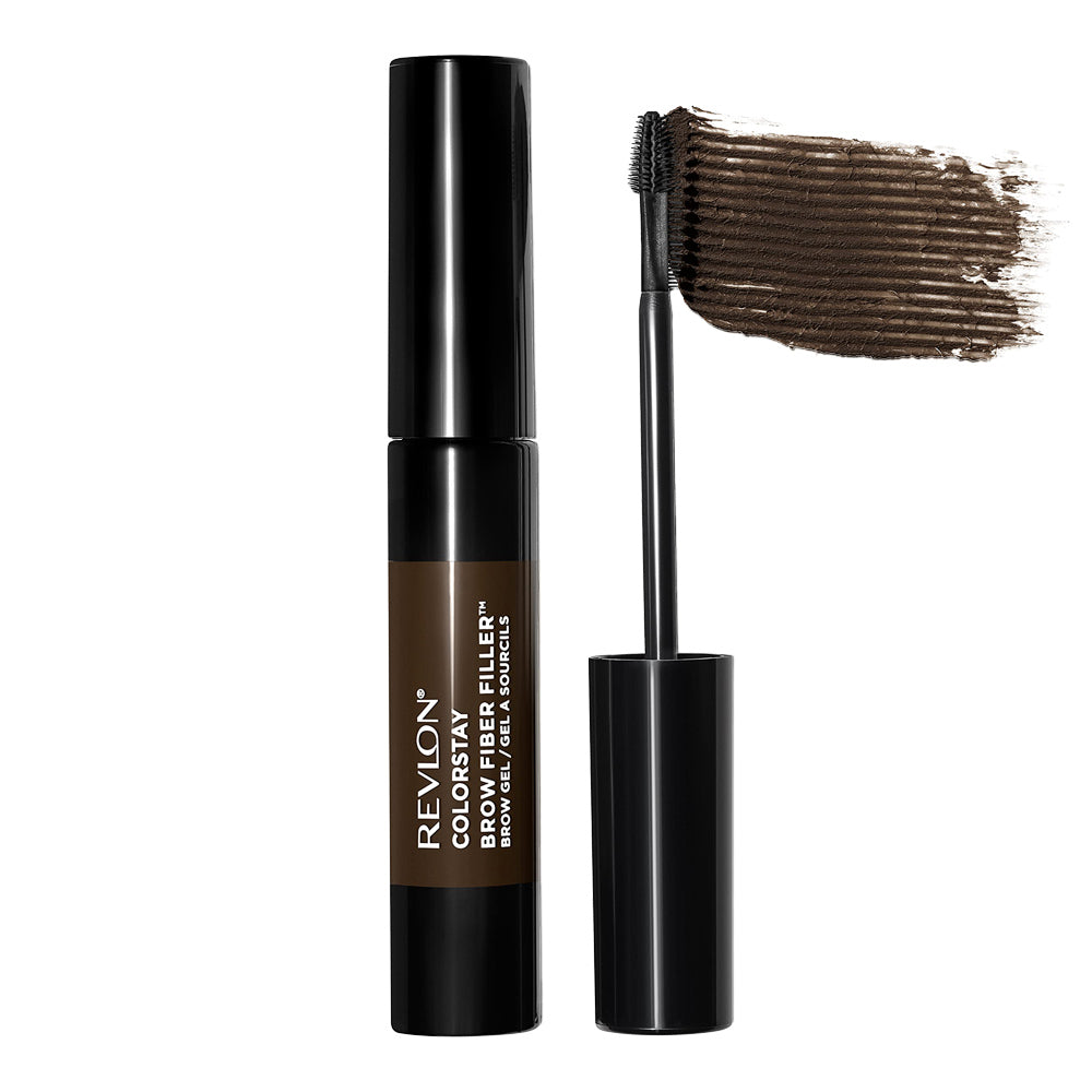 Revlon Brow Fiber Filler 305 DARK BROWN 6.8g – tinted fibre gel for 2-day wear, fuller brows, waterproof hold and soft natural-looking finish